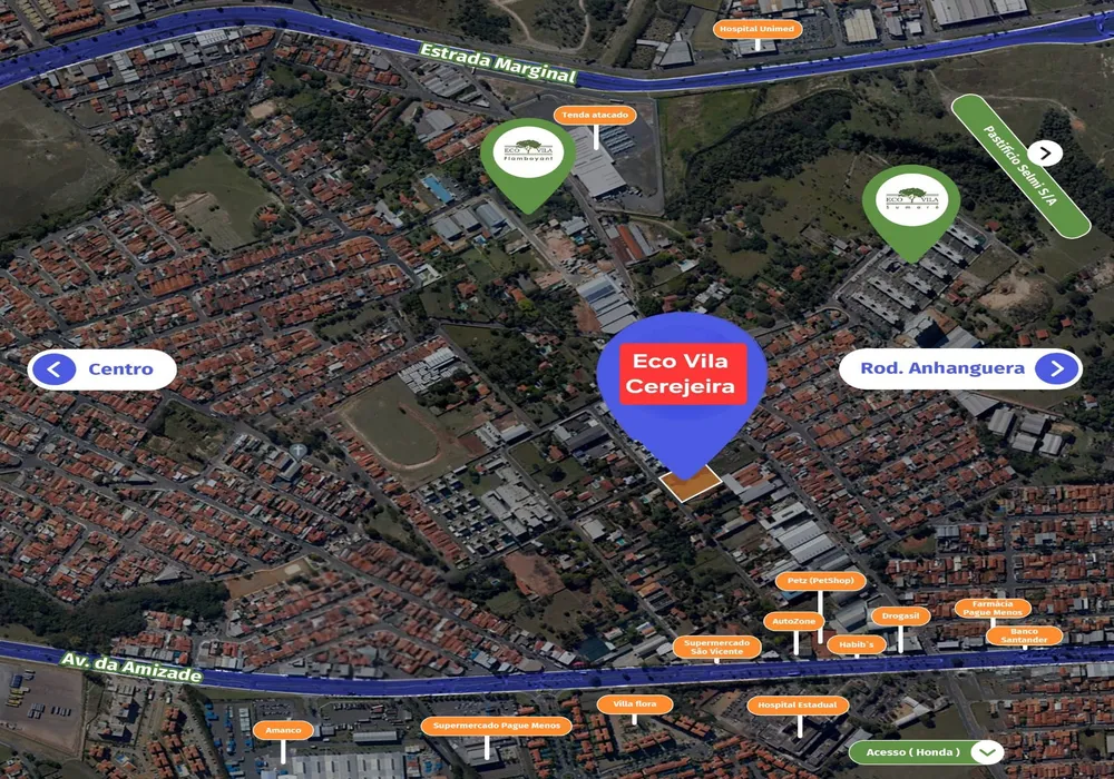 eco vila cerejeira mapa
